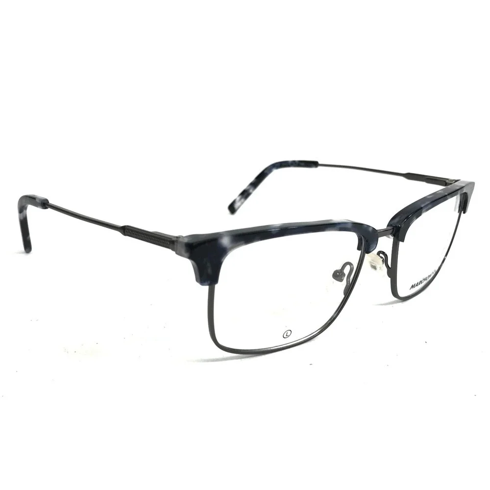 Marchon NYC Eyeglasses Frames M-2028 460 Black Gray Rectangle Full Rim 54-18-140